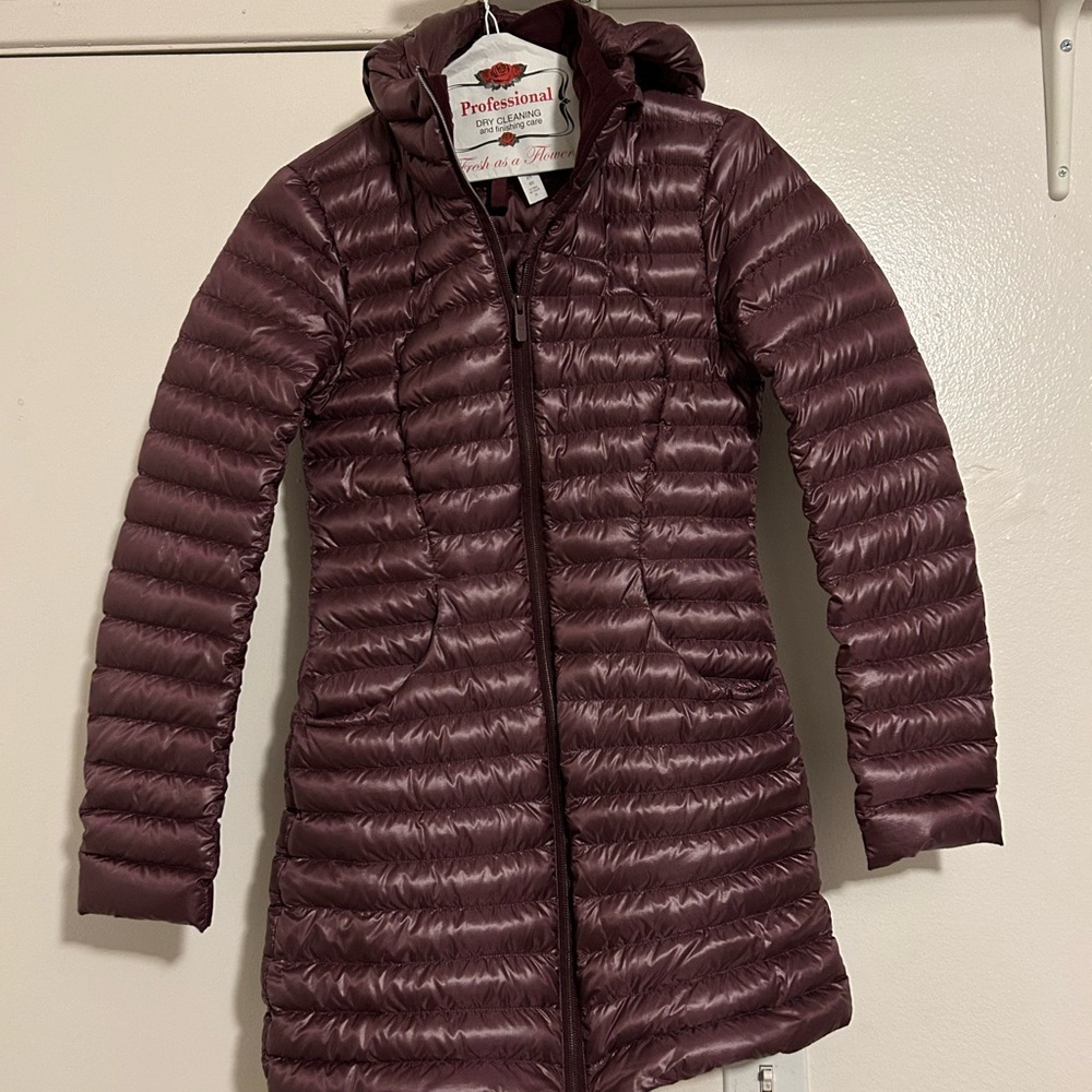 lululemon athletica Long Quilted Puffer Coat in Burgundy